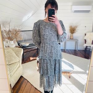 Vintage 3 tiered ruffled dress